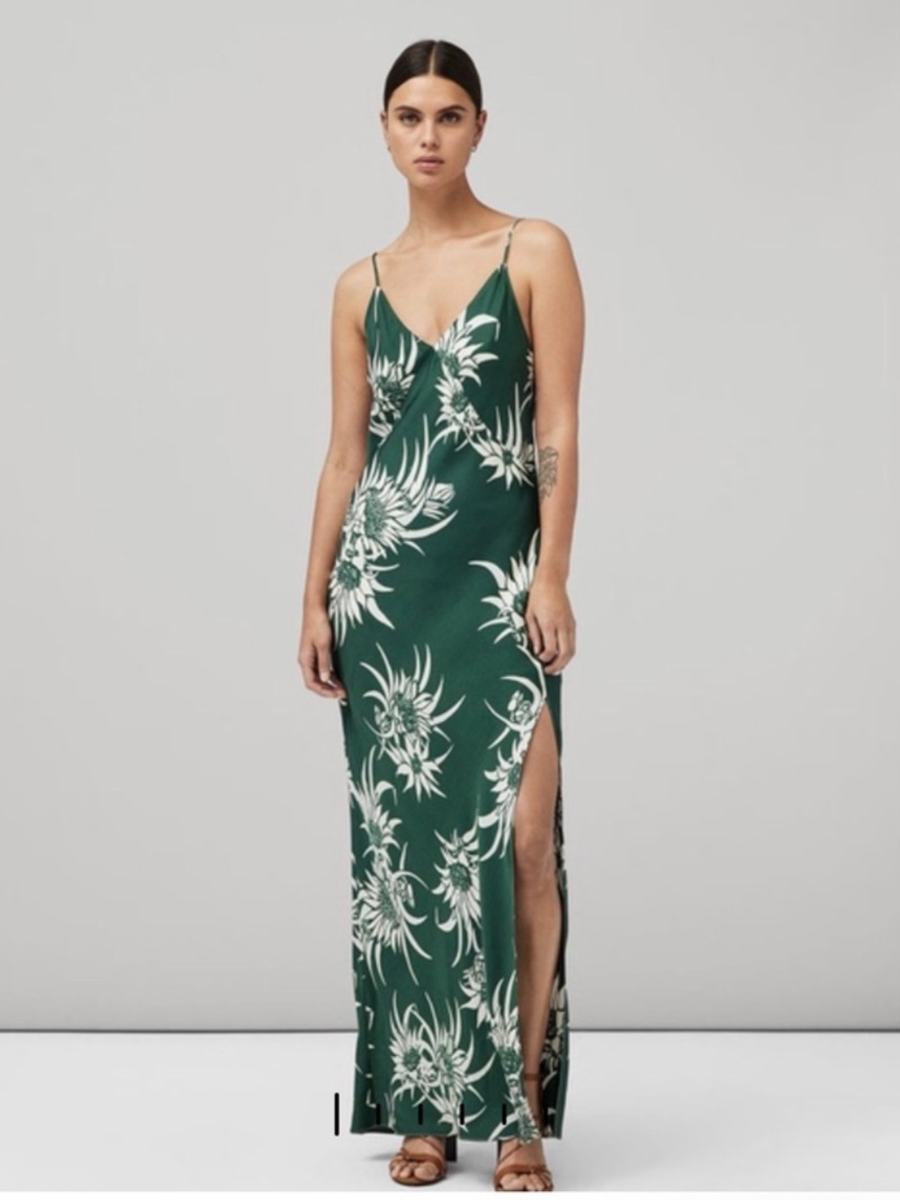 Rag and Bone Larissa Silk Slip Dress in Green Multi Size: 00 - Picture 16 of 16